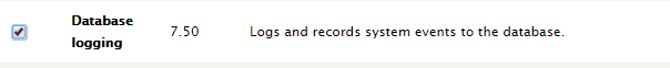 Drupal Database logging module